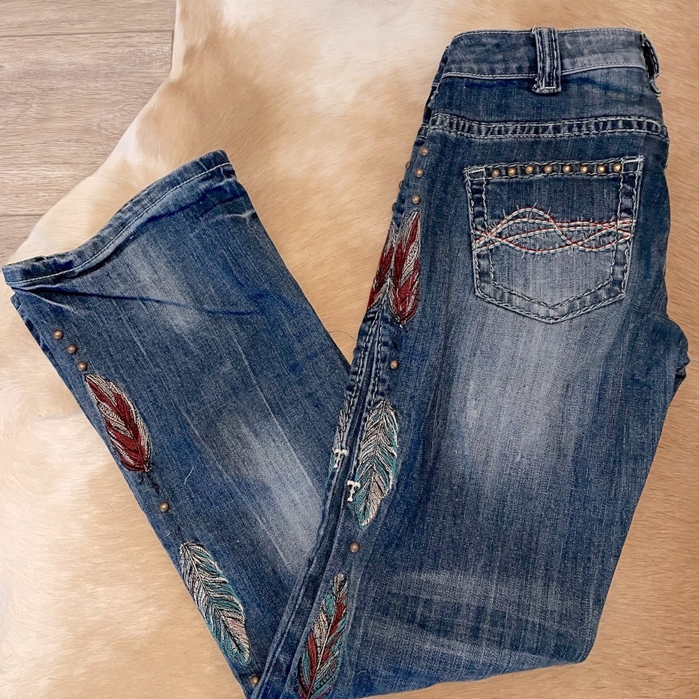 Cowgirl Tuff feather 🪶 Jeans - Picture 2 of 15